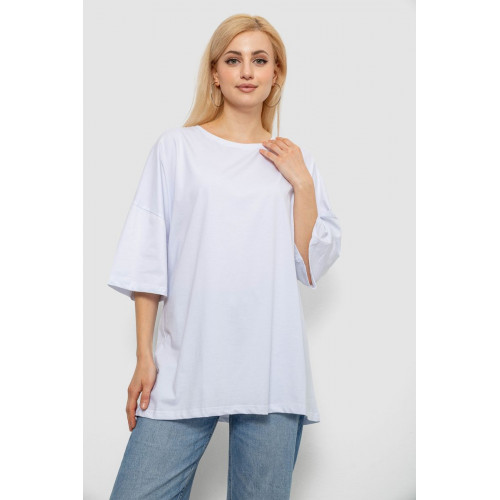 Футболка женская однотонная, цвет белый, 244R3018