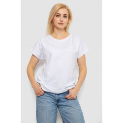Футболка женская однотонная, цвет белый, 244R2300
