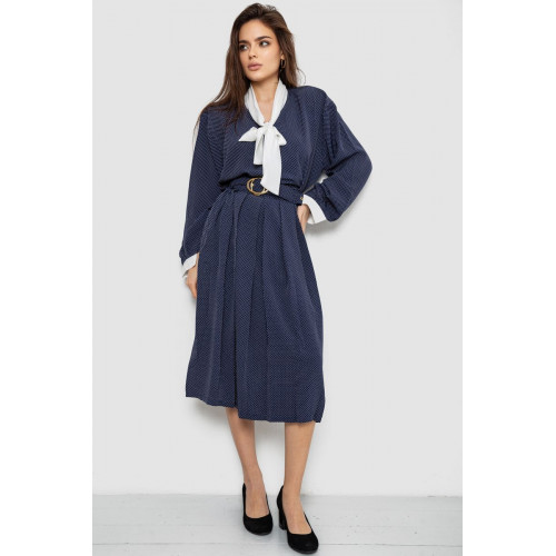 Костюм женский классический в горох, цвет сине-белый, 167R3002