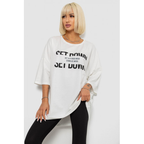 Футболка женская с принтом, цвет молочный, 244R3012-5
