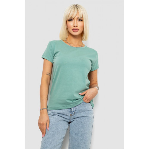 Футболка женская однотонная, цвет оливковый, 244R2806