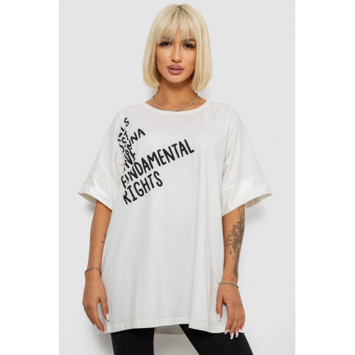 Футболка женская с принтом, цвет молочный, 244R4001