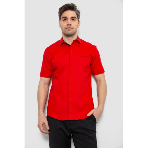 Мужская рубашка однотонная, цвет красный, 186R7069