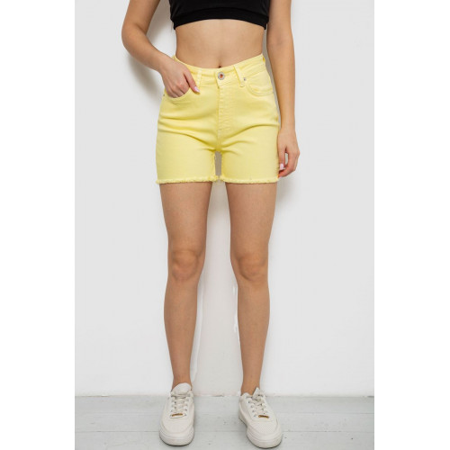 Шорты женские джинсовые, цвет желтый, 182R1491