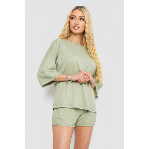 Костюм женский повседневный, цвет оливковый, 238R6628