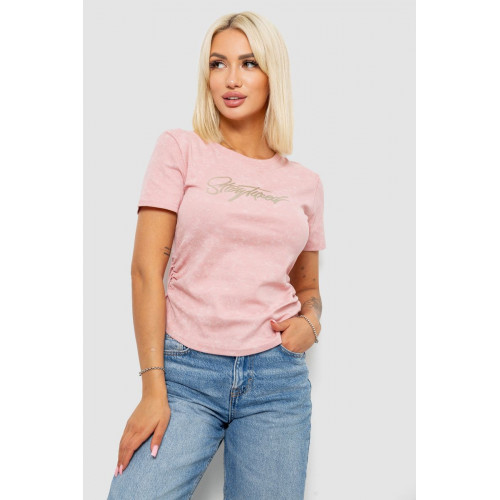Футболка женская с принтом, цвет розовый, 221R3303