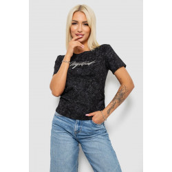 Футболка женская с принтом, цвет черный, 221R3303