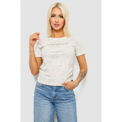 Футболка женская с принтом, цвет кремовый, 221R3307