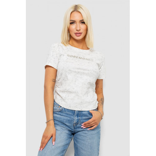 Футболка женская с принтом, цвет молочный, 221R3307