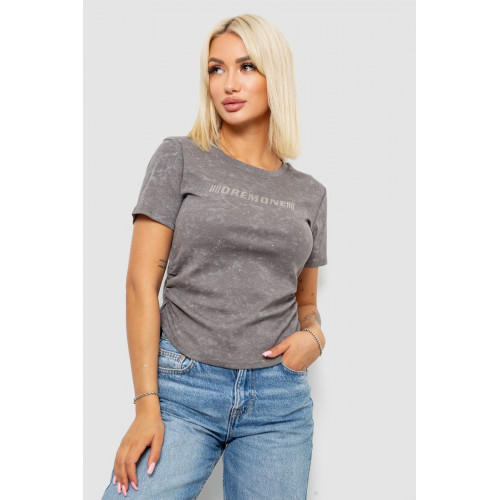 Футболка женская с принтом, цвет серый, 221R3307