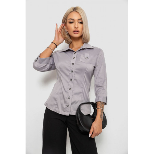 Рубашка классическая в полоску, цвет серый, 230R645