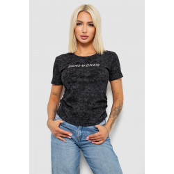 Футболка женская с принтом, цвет черный, 221R3307