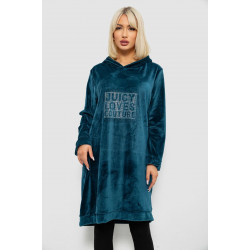 Туника женская однотонная велюровая, цвет изумрудный, 257R338