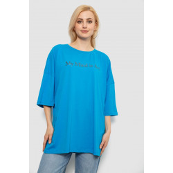 Футболка женская с принтом, цвет бирюзовый, 244R3015