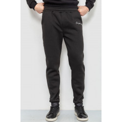 Спорт штаны мужские на флисе, цвет черный, 238R56910