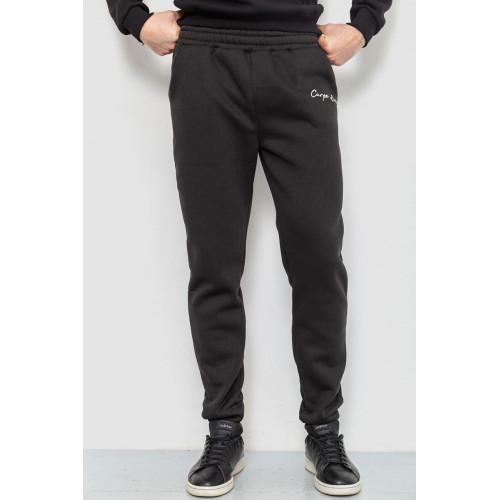 Спорт штаны мужские на флисе, цвет черный, 238R56910