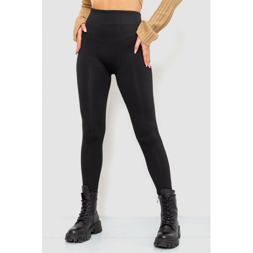 Лосины бесшовные на флисе, цвет черный, 139RW822
