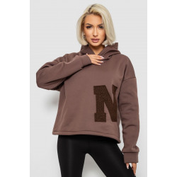 Худи женский с капюшоном на флисе, цвет коричневый, 257R335