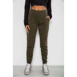Спортивные штаны женские на флисе, цвет хаки, 238R57012