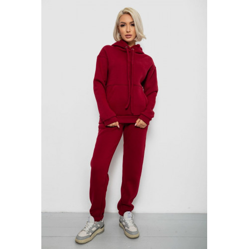 Спортивный костюм женский на флисе, цвет бордовый, 247R2039