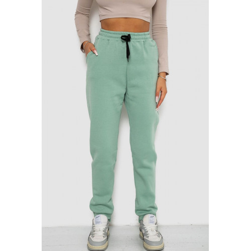 Спортивные штаны женские на флисе, цвет мятный, 238R57020