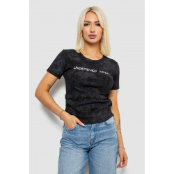 Футболка женская с принтом, цвет черный, 221R3309
