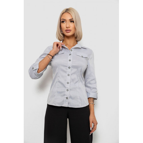 Рубашка классическая в полоску, цвет серый, 230R643
