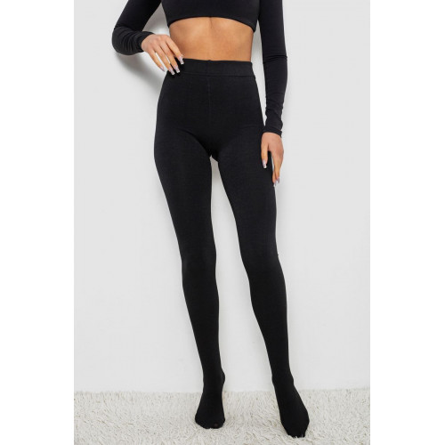 Колготы женские утепленные на флисе, цвет черный, 139RB868