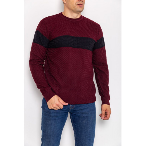 Свитер мужской, цвет бордовый, 161R730
