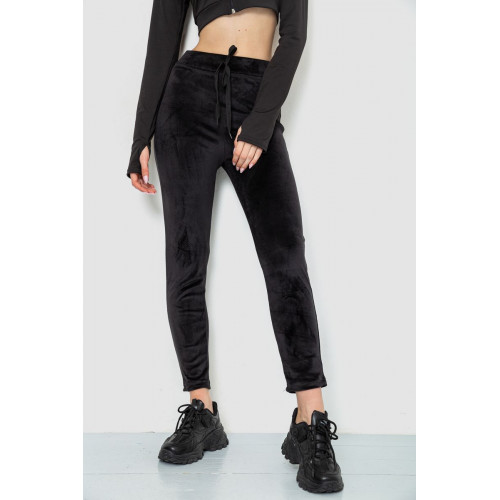 Спорт штани женские велюровые, цвет черный, 244R5569