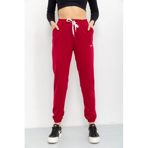 Спорт штаны женские двухнитка, цвет бордовый, 129R1466
