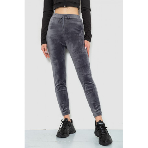 Спорт штани женские велюровые, цвет серый, 244R5569
