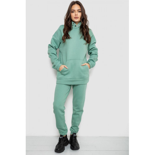 Спортивный костюм женский на флисе, цвет оливковый, 102R7711