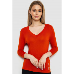 Женский лонгслив укороченный с рукавом 3/4, цвет терракотовый, 186R508