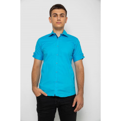 Рубашка мужская однотонная, цвет бирюзовый, 214R5003