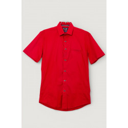 Рубашка мужская однотонная, цвет красный, 214R7005