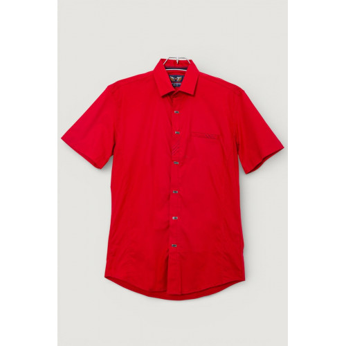 Рубашка мужская однотонная, цвет красный, 214R7005