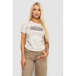 Футболка женская с принтом, цвет кремовый, 221R3302