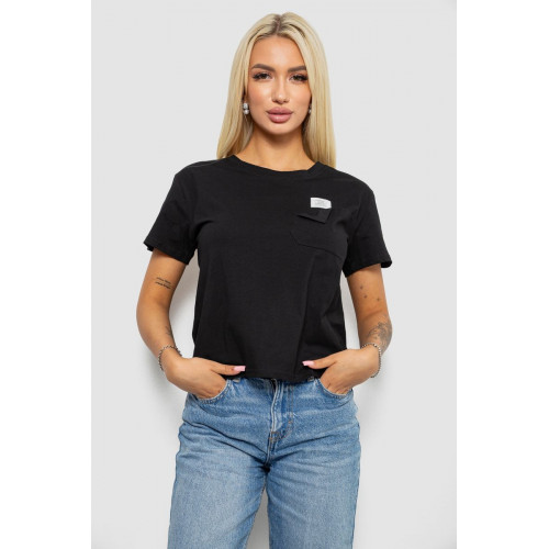 Футболка женская с принтом, цвет черный, 221R330