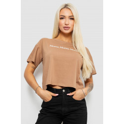 Футболка женская с принтом, цвет коричневый, 221R9905