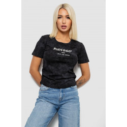 Футболка женская с принтом, цвет черный, 221R3308