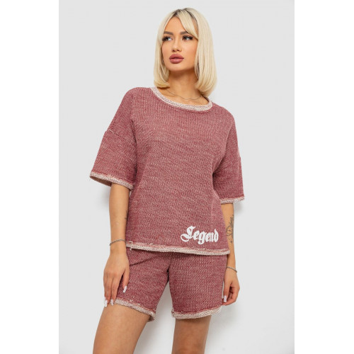 Костюм женский повседневный, цвет бордовый, 257R604