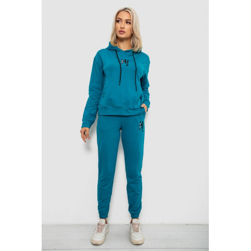 Спортивный костюм женский двухнитка, цвет бирюзовый, 214R1419-003