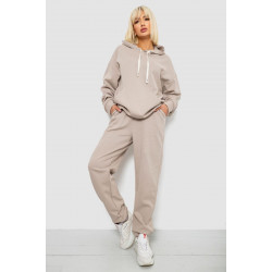 Спортивный костюм женский однотонный, цвет бежевый, 244R1070AG