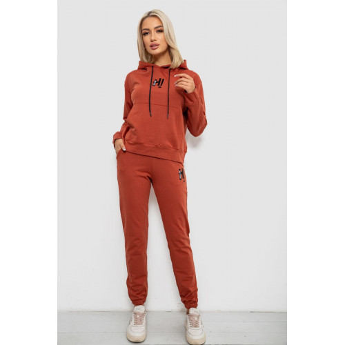 Спортивный костюм женский двухнитка, цвет терракотовый, 214R1419-003