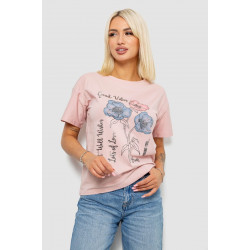 Футболка женская с принтом, цвет персиковый, 221R2805
