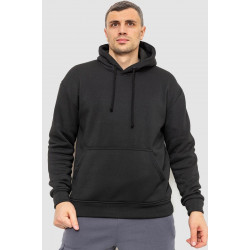 Худи мужской на флисе однотонный, цвет черный, 241R2650